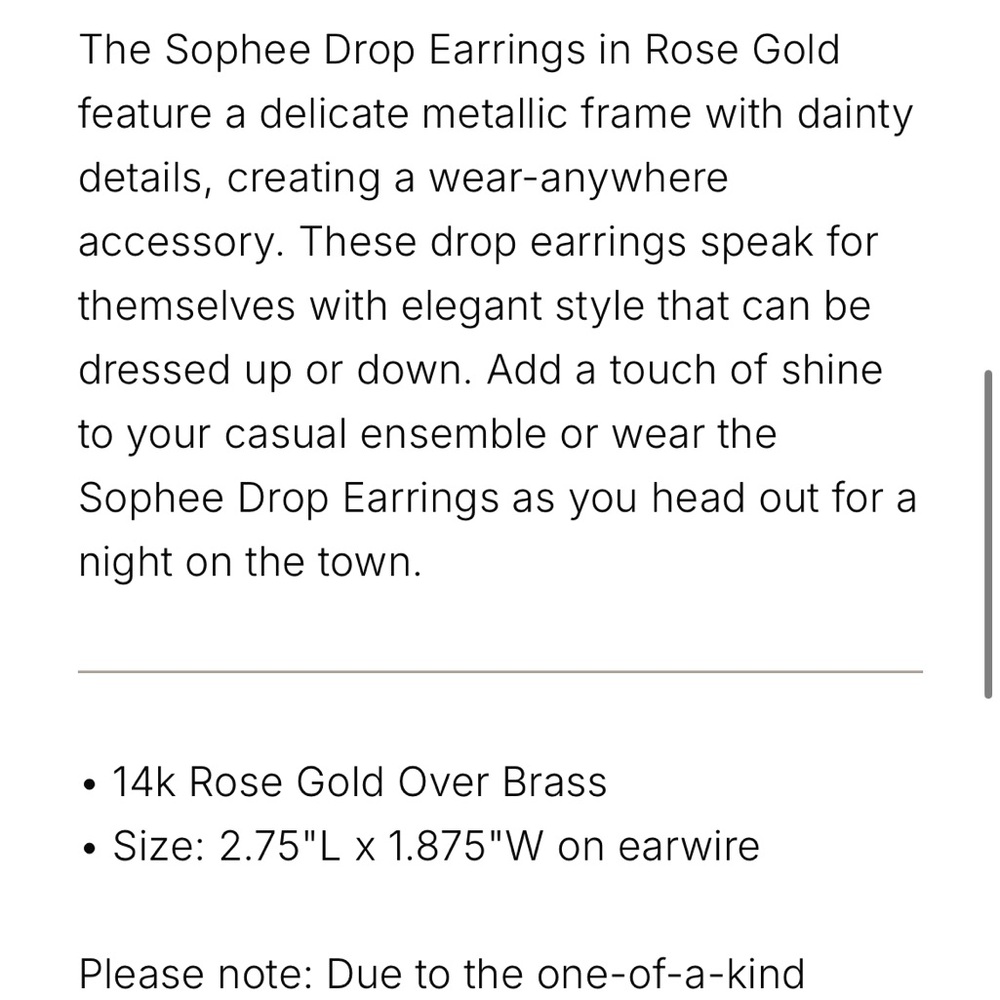 Kendra Scott Rose Gold Earrings - Picture 3 of 3